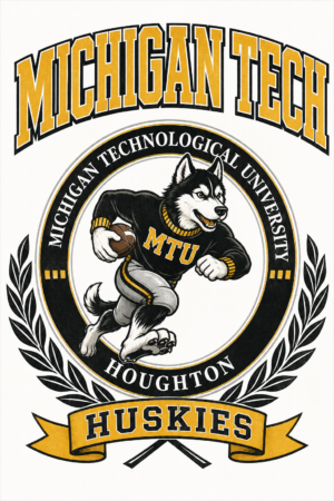 Michigan Tech Huskies Houghton Vintage-Style Wall Art