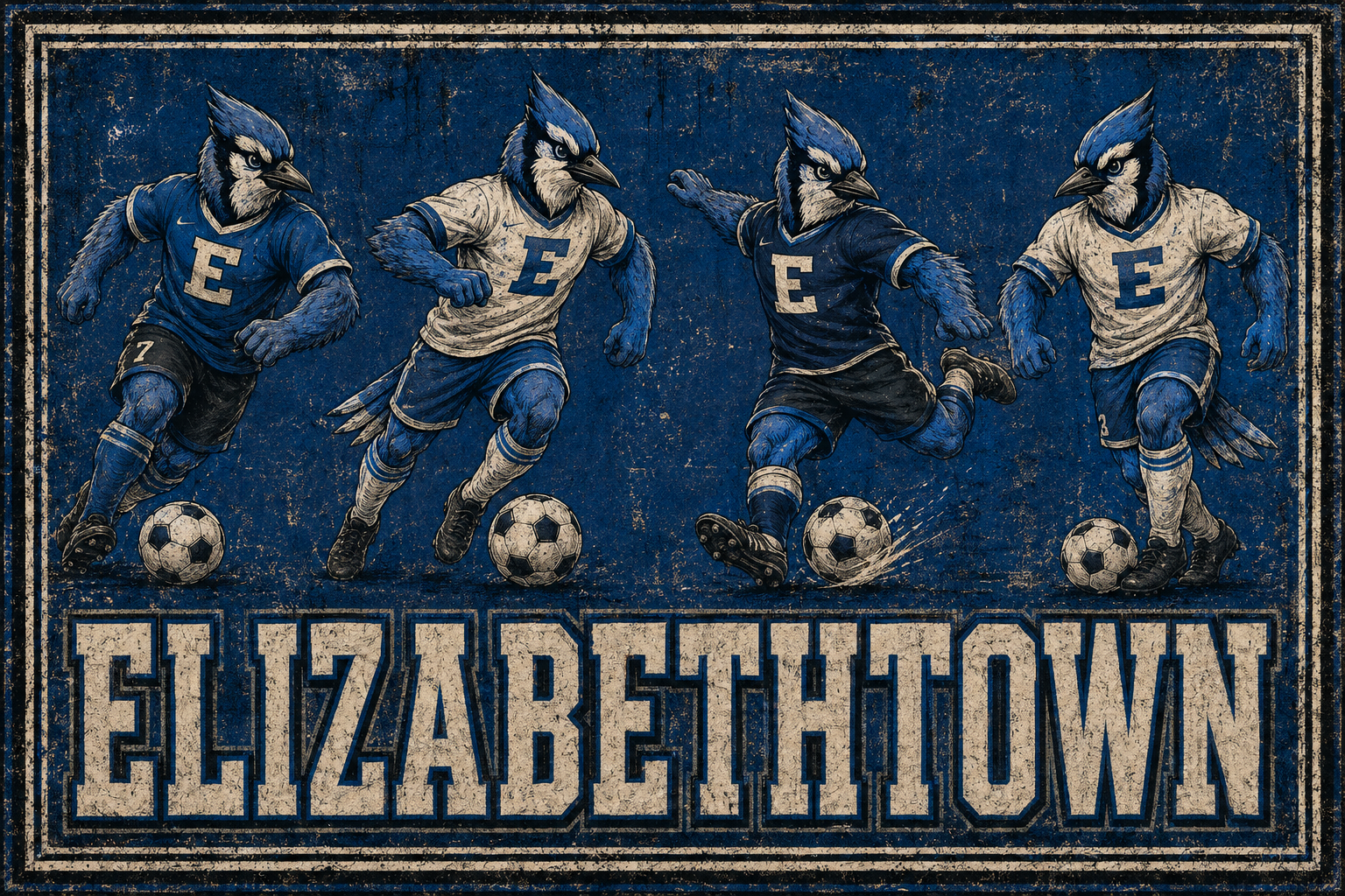 Elizabethtown Blue Bird Soccer Team Vintage-Style Wall Art