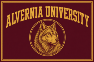 Alvernia University Wolf Burgundy and Gold Wall Art