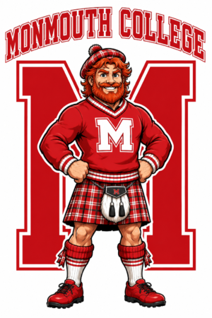 Monmouth College Scottish Highlander Red M Wall Art Design