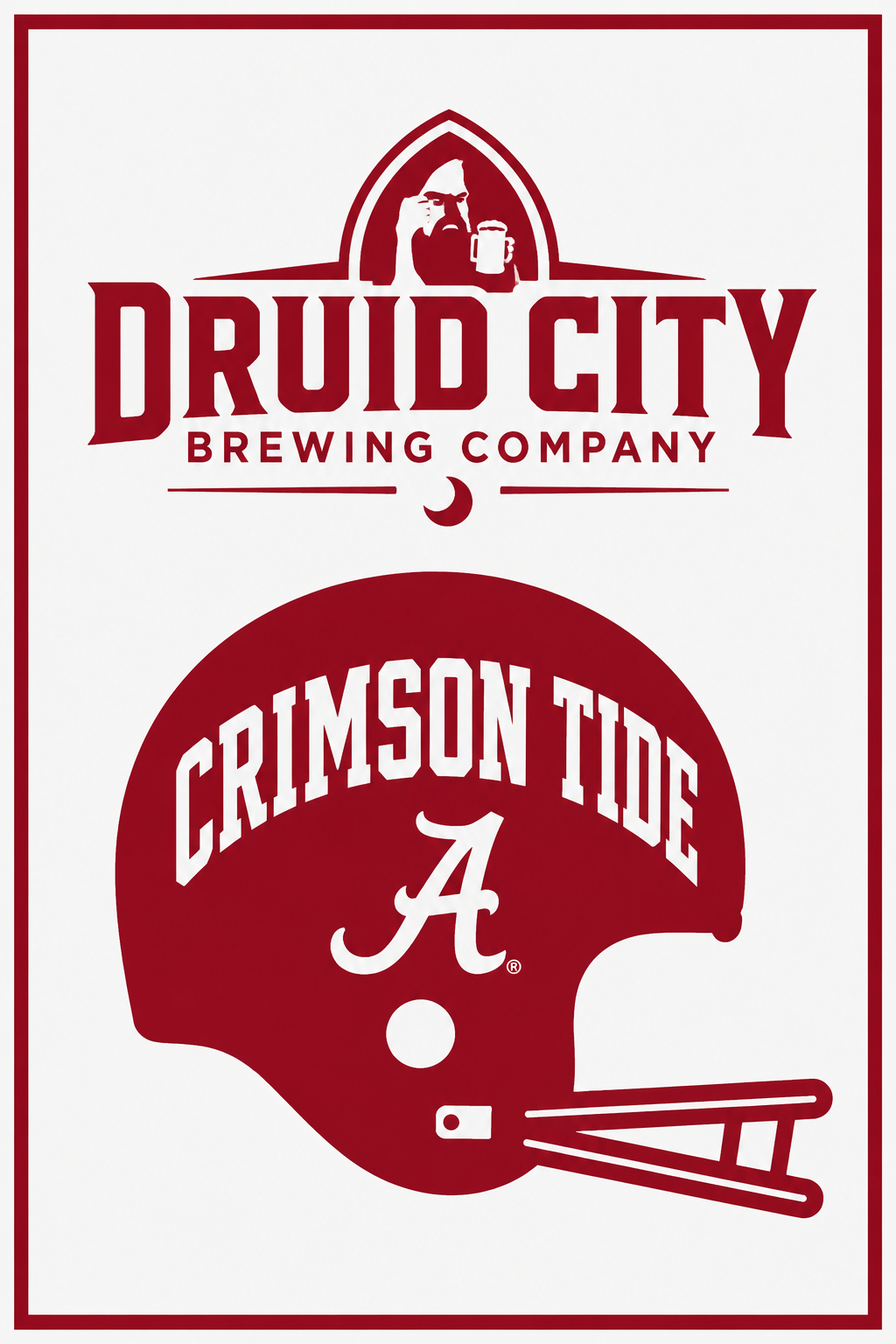 Drud City Brewing Company Crimson Tide Helmet Wall Art