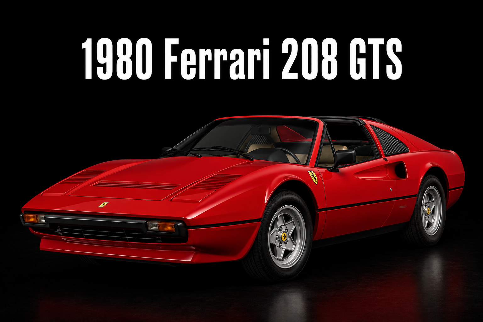 1980 Ferrari 208 GTS Red Sports Car Wall Art