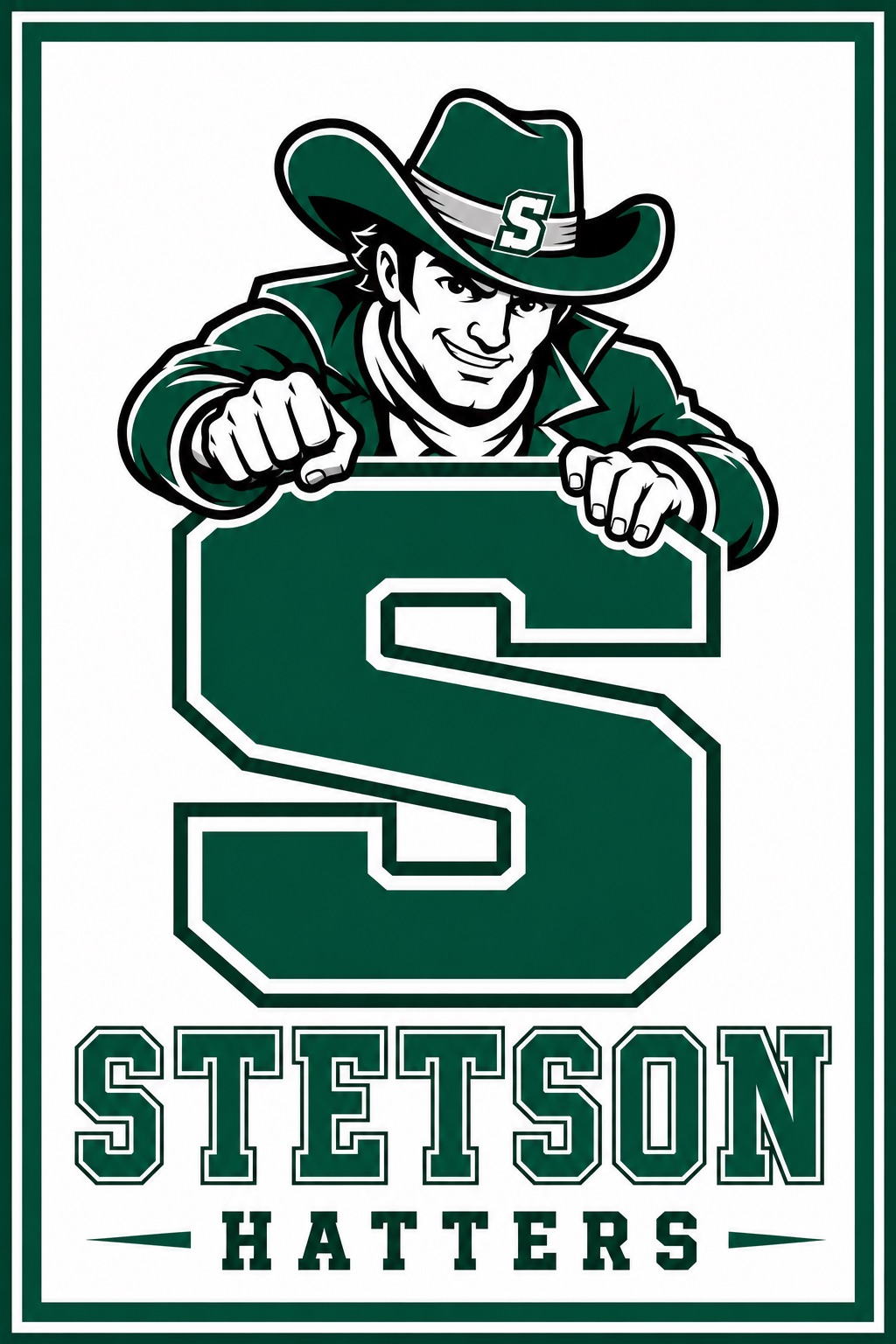Stetson Hatters Green Western Cowboy Wall Art Poster