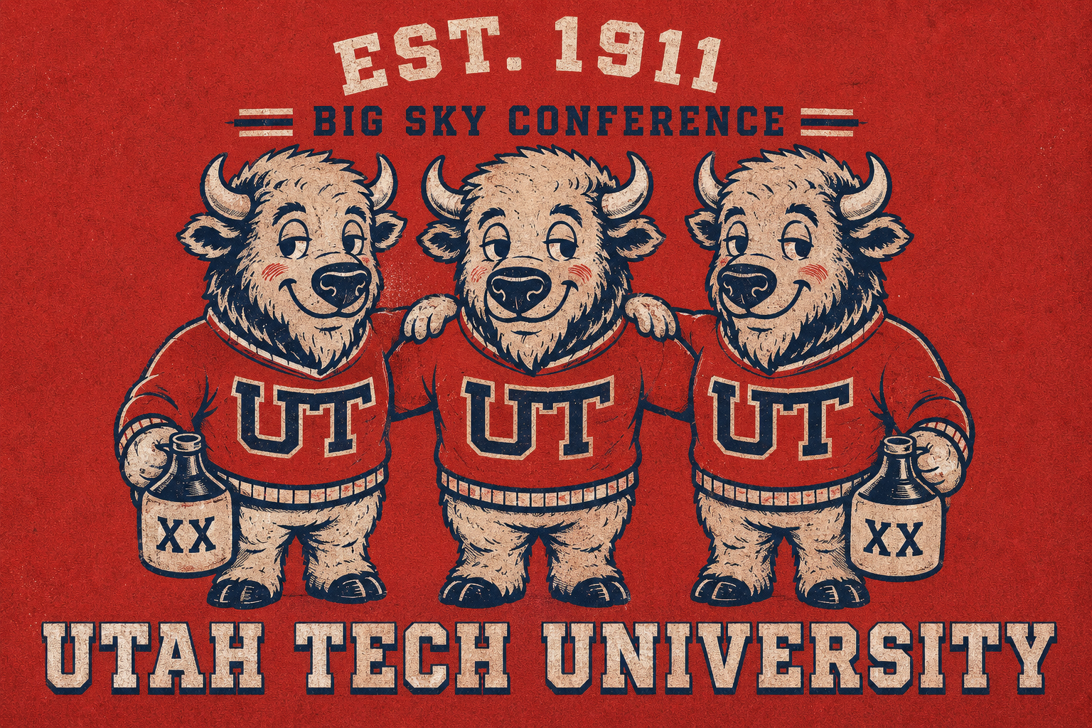 Utah Tech University Big Sky Bison Graphic