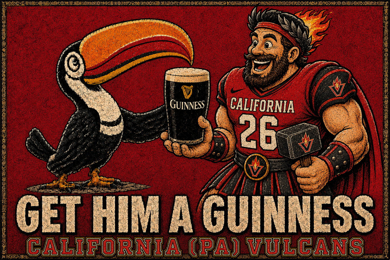 California Vulcans Toucan Football Guinness-Style Wall Art