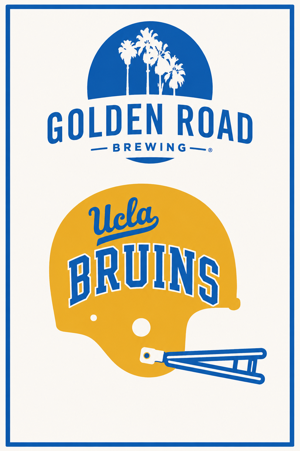 Golden Road Brewing UCLA Bruins Helmet Wall Art Print