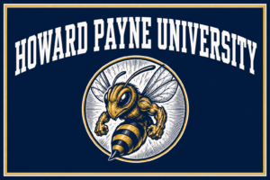 Howard Payne University Bee Mascot Navy and Gold Wall Art