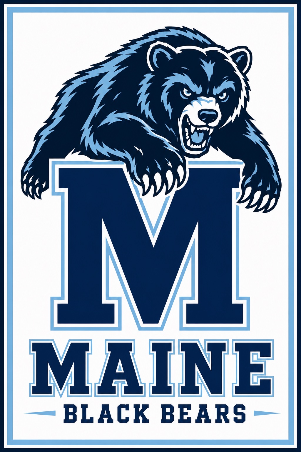 Maine Black Bears Bear Graphic Wall Art Print