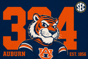 Auburn Tiger 34 Retro Sports Graphic
