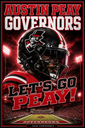 Austin Peay Governors Football Helmet Poster