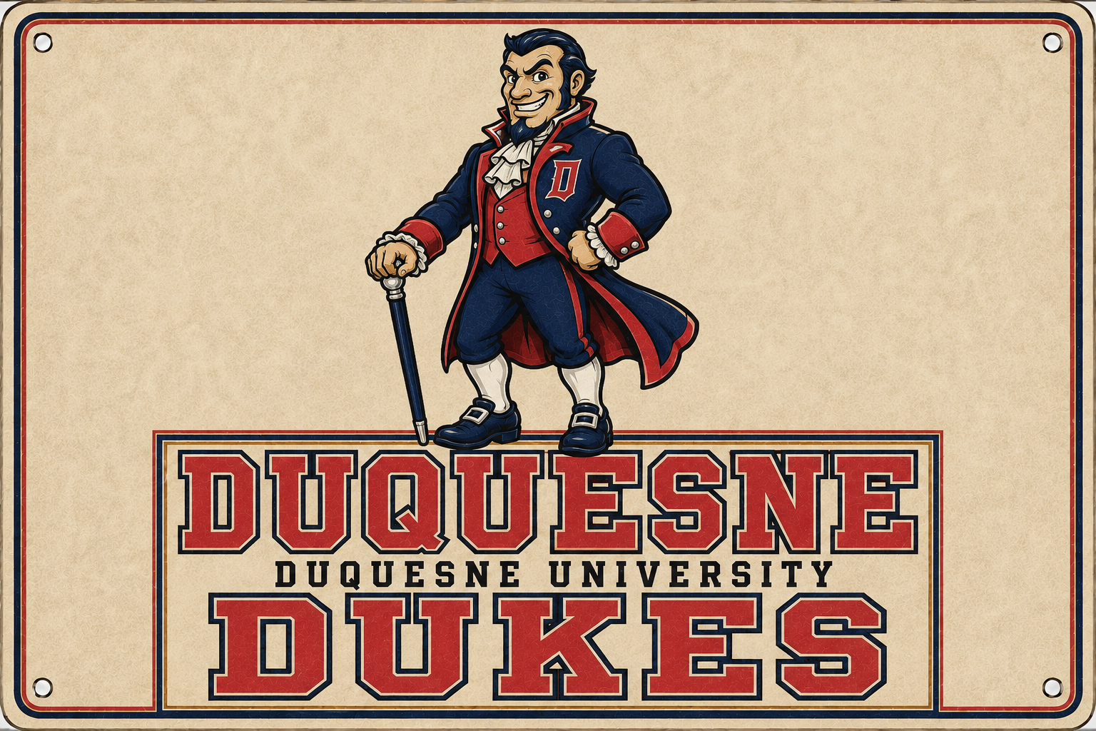 Duquesne Dukes Vintage-Style University Wall Sign