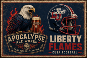 Liberty Flames Eagle Football Vintage-Style Wall Art