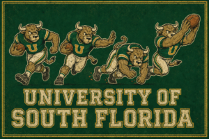 University of South Florida Bulls Vintage-Style Football Wall Art