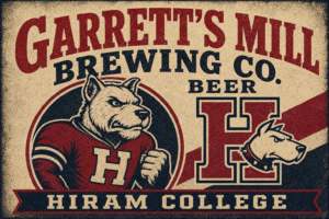 Garrett's Mill Brewing Co. Hiram College Bulldog Sign Art