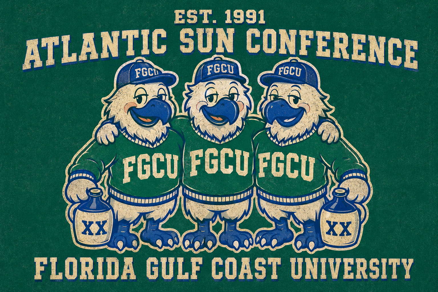 Atlantic Sun Conference FGCU Eagle Trio Graphic Print