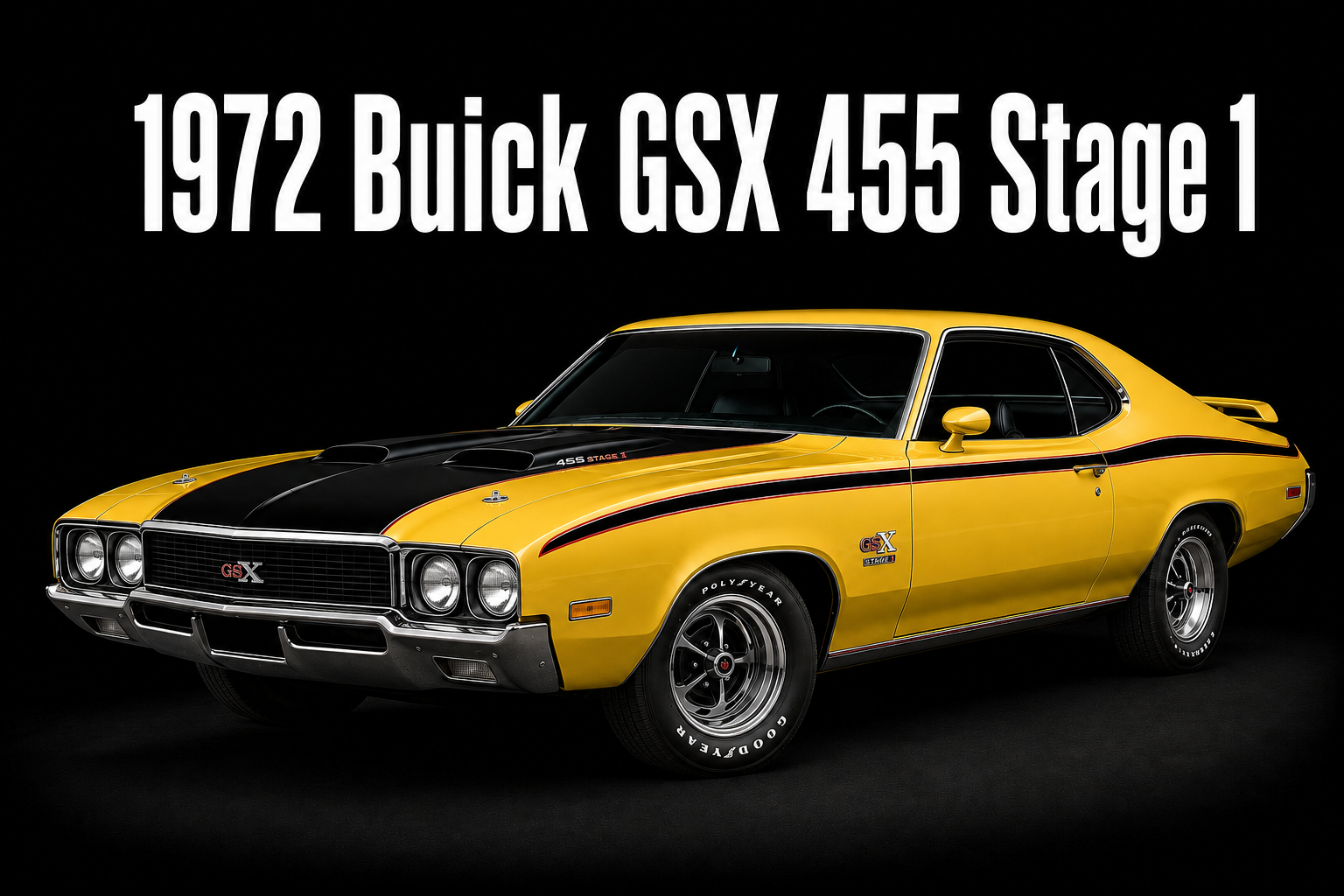 1972 Buick GSX 455 Stage 1 Yellow Muscle Car Print