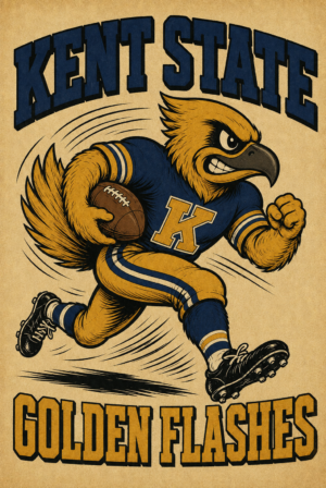 Kent State Golden Flashes Eagle Football Wall Art