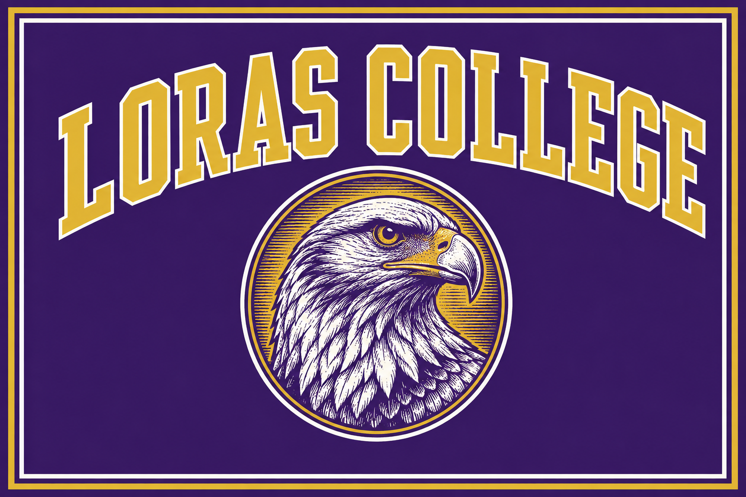 Loras College Eagle Purple and Gold Wall Art