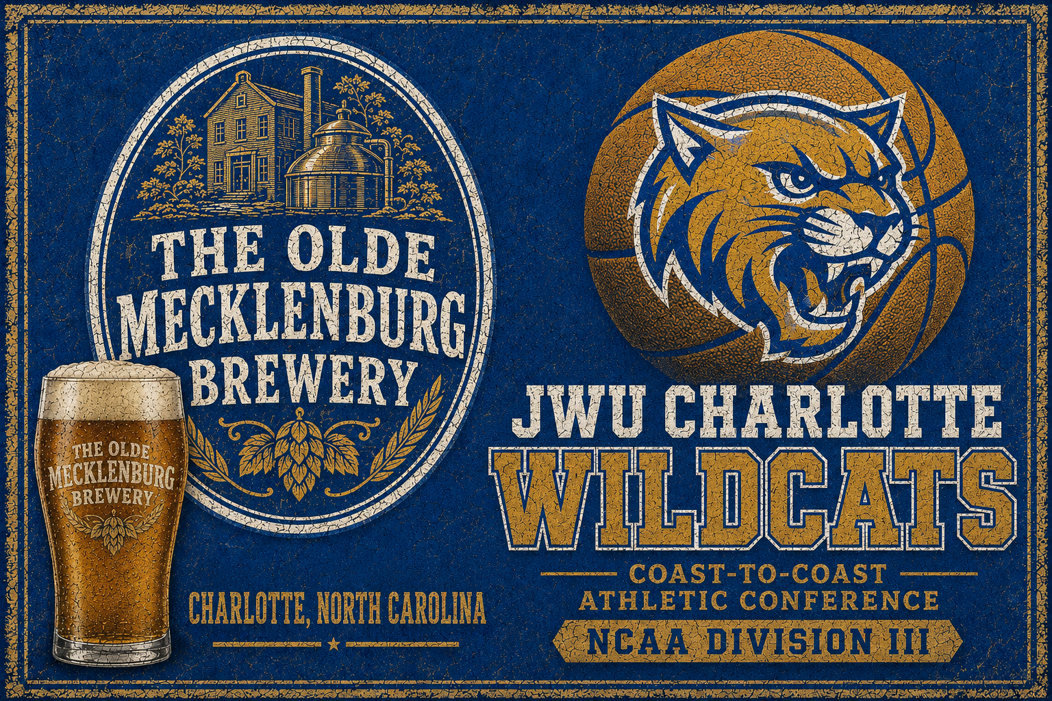 Vintage-Style Charlotte Wildcats Brewery Athletic Poster