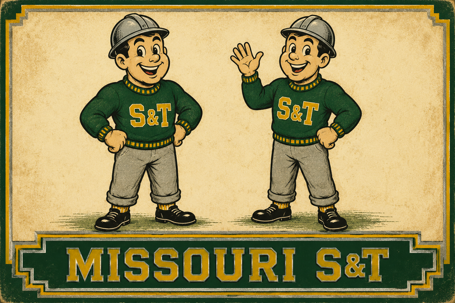 Missouri S&T Miner Mascot Vintage-Style Wall Art