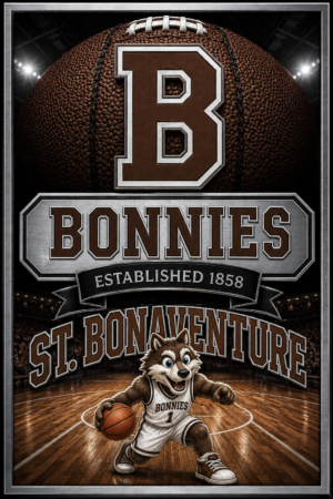 St. Bonaventure Bonnies Basketball Wolf Wall Art