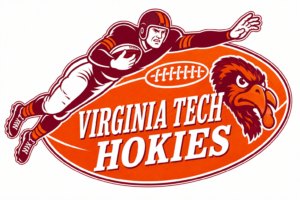 Virginia Tech Hokies Football Player and Mascot Graphic