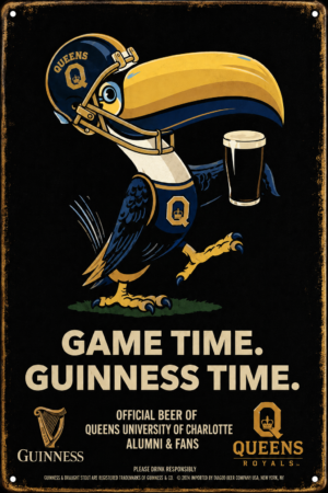 Guinness Queens Royals Game Time Vintage-Style Wall Sign