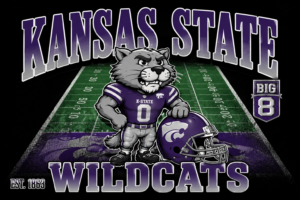 Kansas State Wildcats Football Cat and Field Wall Art