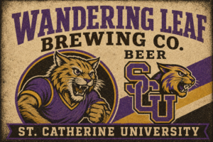 Wandering Leaf Brewing Co. St. Catherine University Wildcat Wall Art