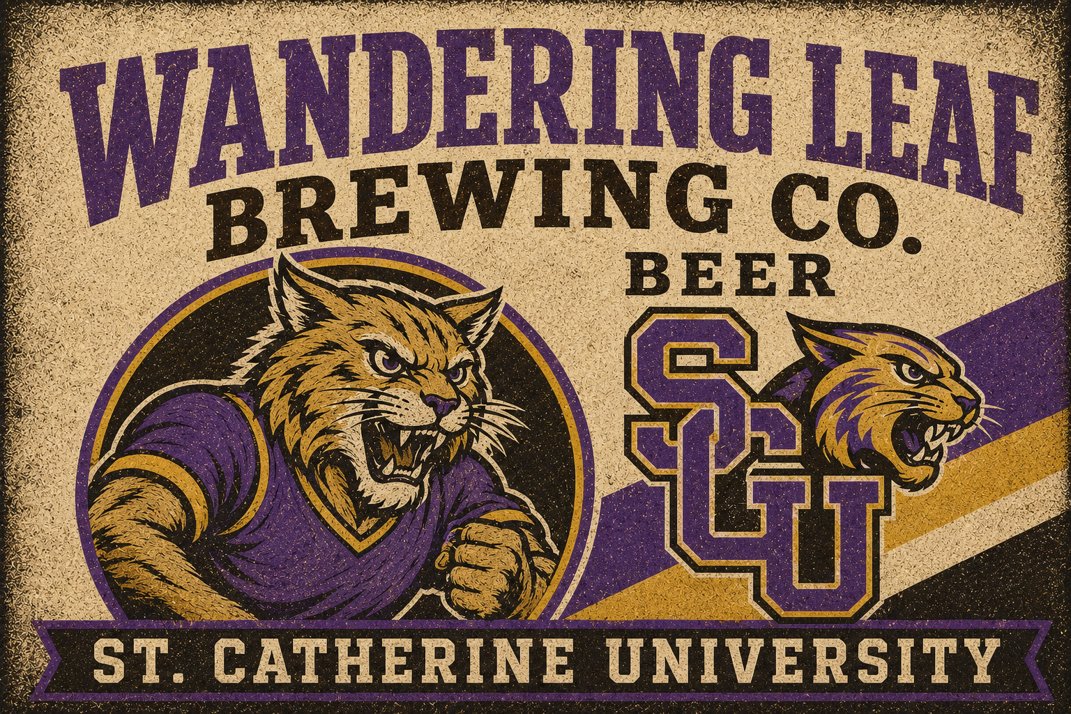 Wandering Leaf Brewing Co. St. Catherine University Wildcat Wall Art