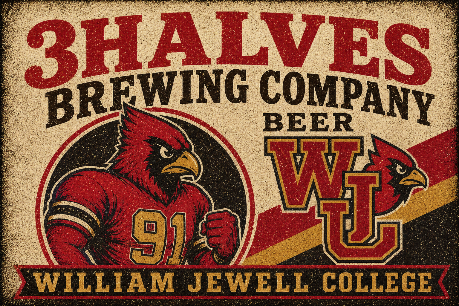 William Jewell College Braves Brewing Company Vintage-Style Wall Art