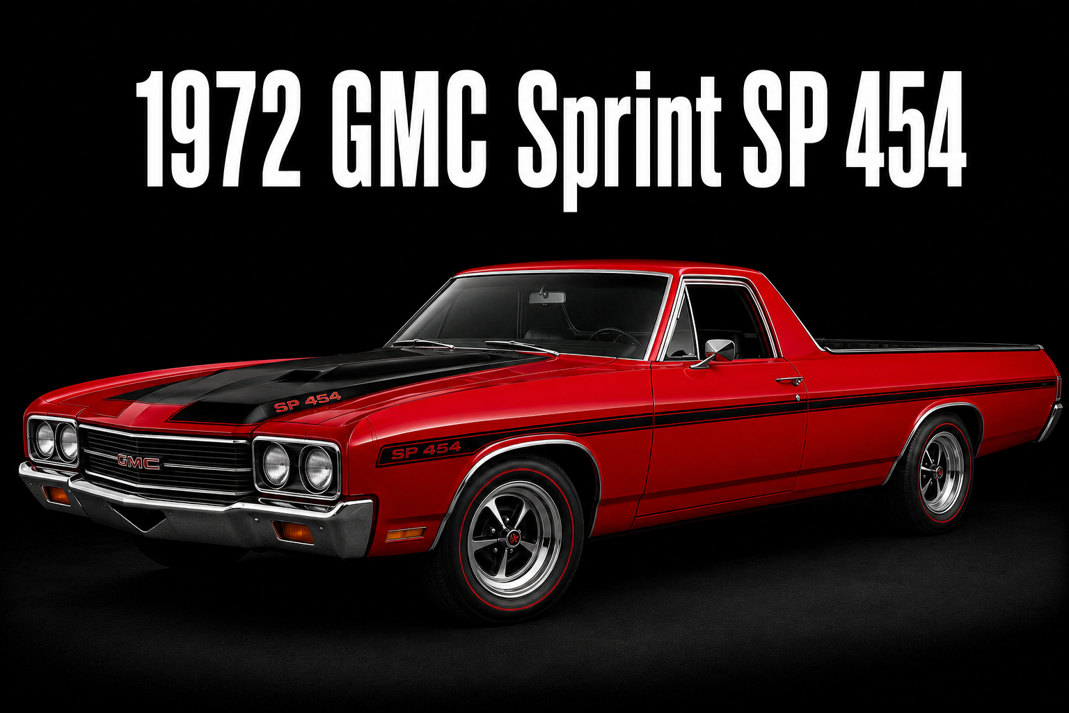1972 GMC Sprint SP 454 Red Classic Pickup Wall Art