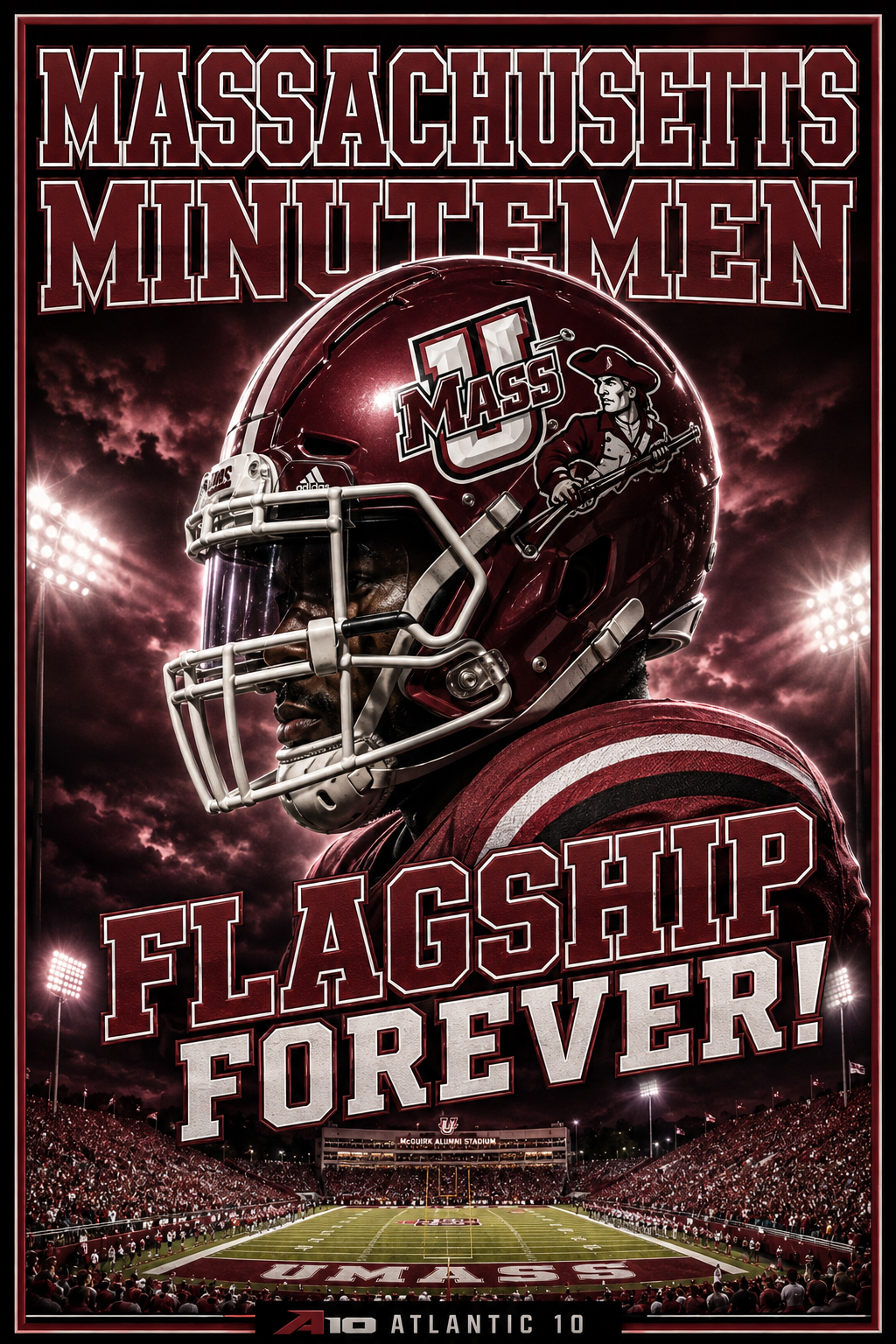 Massachusetts Minutemen Football Flagship Forever Poster
