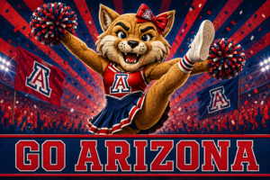 Go Arizona Cheerleader Cat Sports Wall Art