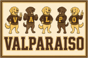 Valparaiso Cartoon Dogs Vintage-Style Wall Art