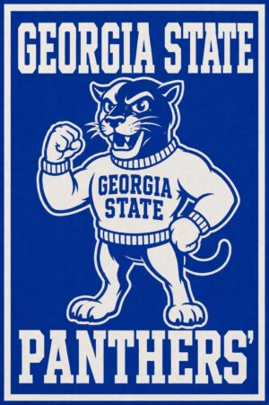 Georgia State Panthers Blue and White Mascot Wall Art