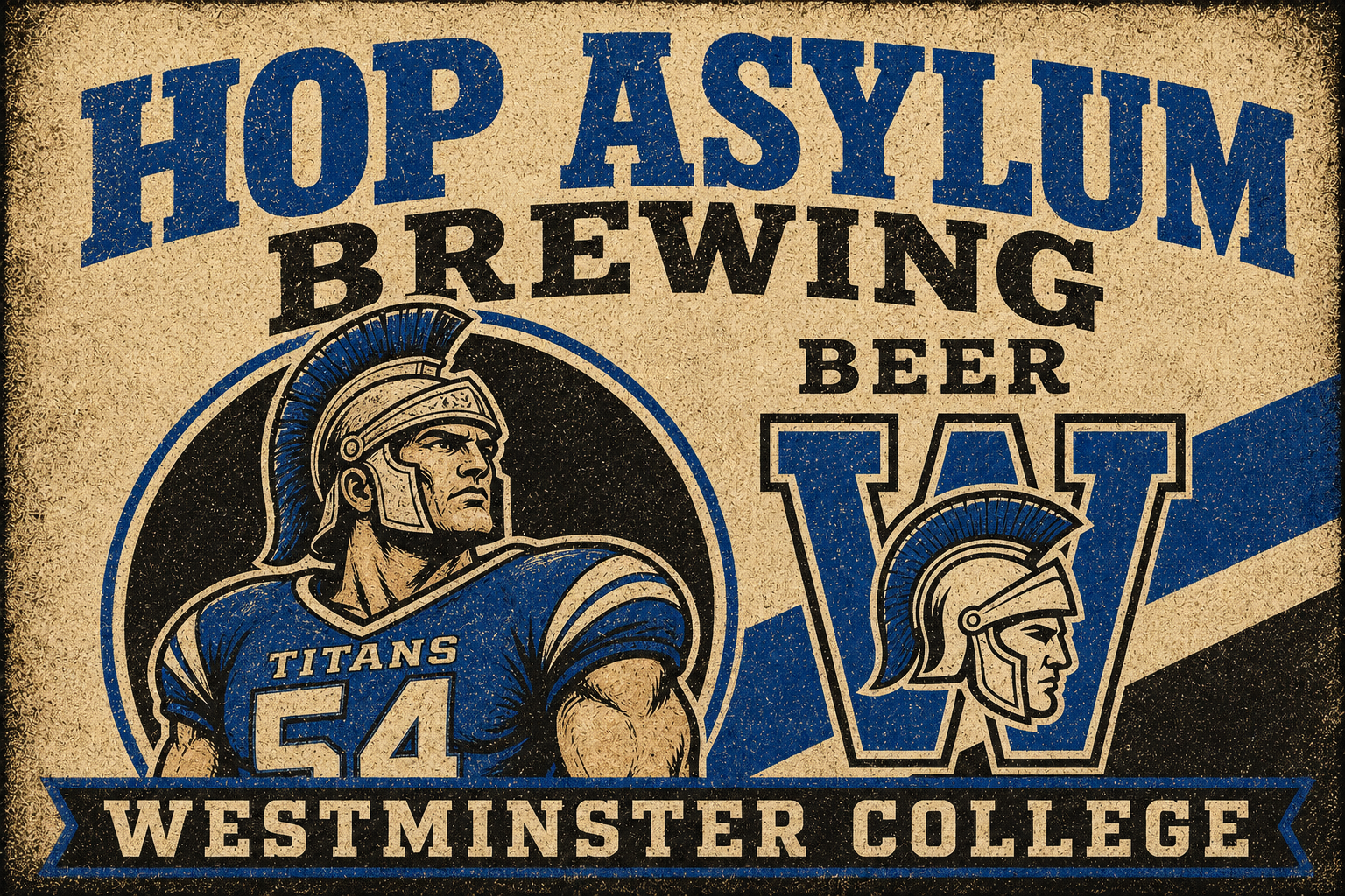 Hope Asylum Brewing Beer Westminster College Vintage Wall Art