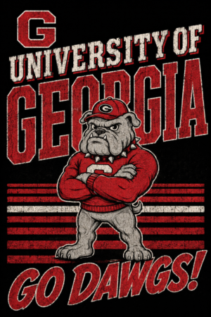 Georgia Bulldogs Vintage-Style Bulldog Graphic