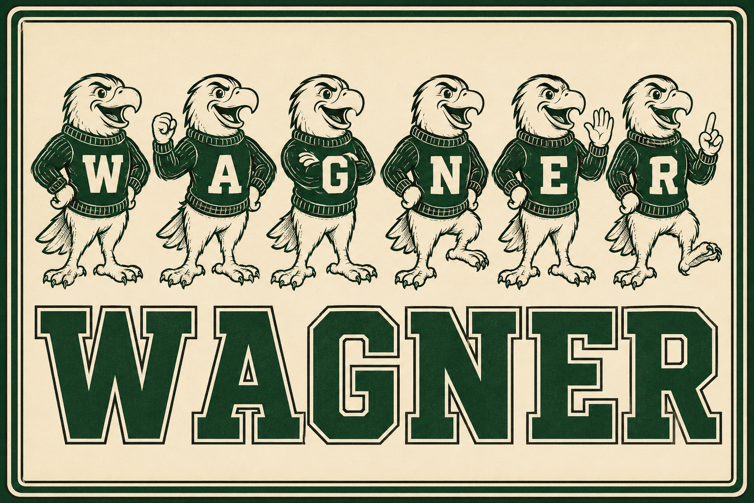 Vintage-Style Wagner Eagle Mascot Wall Art