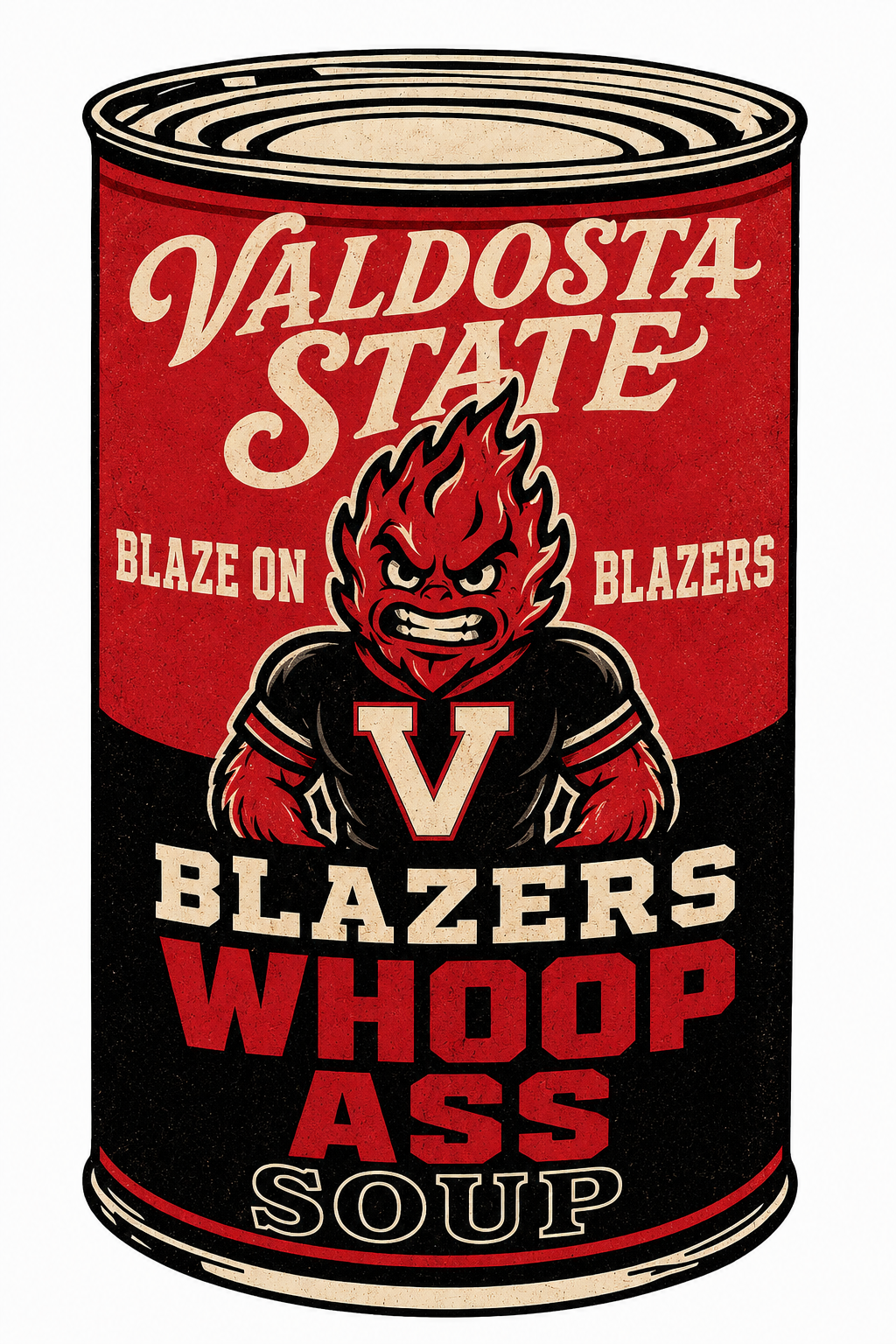 Valdosta State Blazers Whoop Ass Soup Can Wall Art