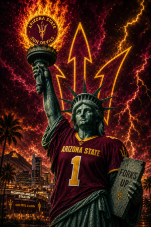 Arizona State Sun Devils Statue of Liberty Poster