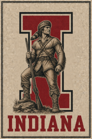 Indiana Frontier Rifleman Vintage-Style Wall Art Print