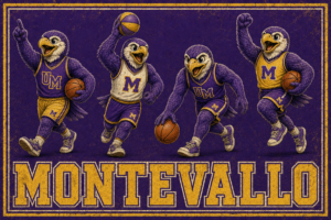 Purple and Gold Eagle Basketball Montevallo Wall Art