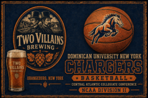 Two Villains Brewing Dominican University Chargers Basketball Sign