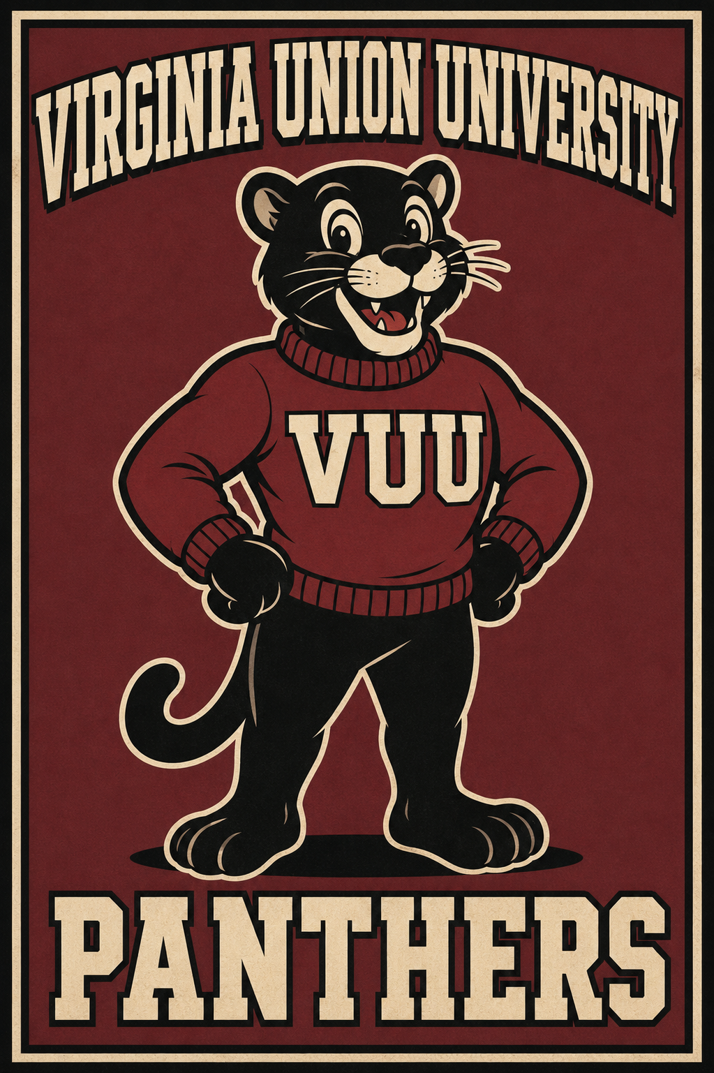 Virginia Union University Panthers Vintage-Style Wall Art