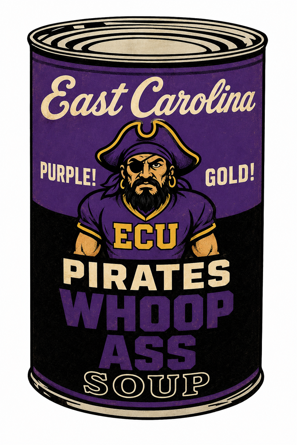 East Carolina Pirates Purple Gold Can-Style Wall Art