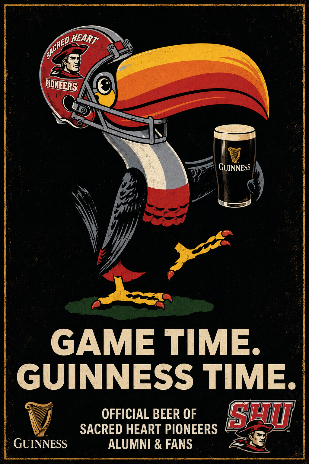 Sacred Heart Pioneers Game Time Guinness Football Wall Art