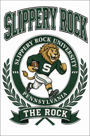 Slippery Rock University Lion Football Wall Art Print