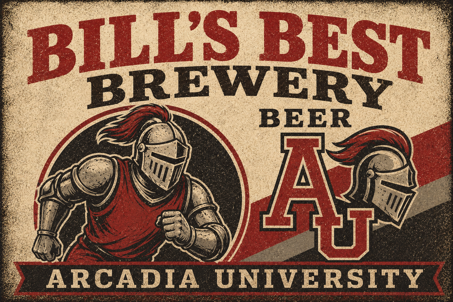 Arcadia University Bills Best Brewery Knight Wall Art