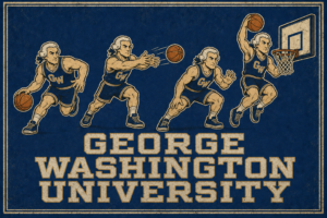 George Washington University Basketball Vintage-Style Wall Art
